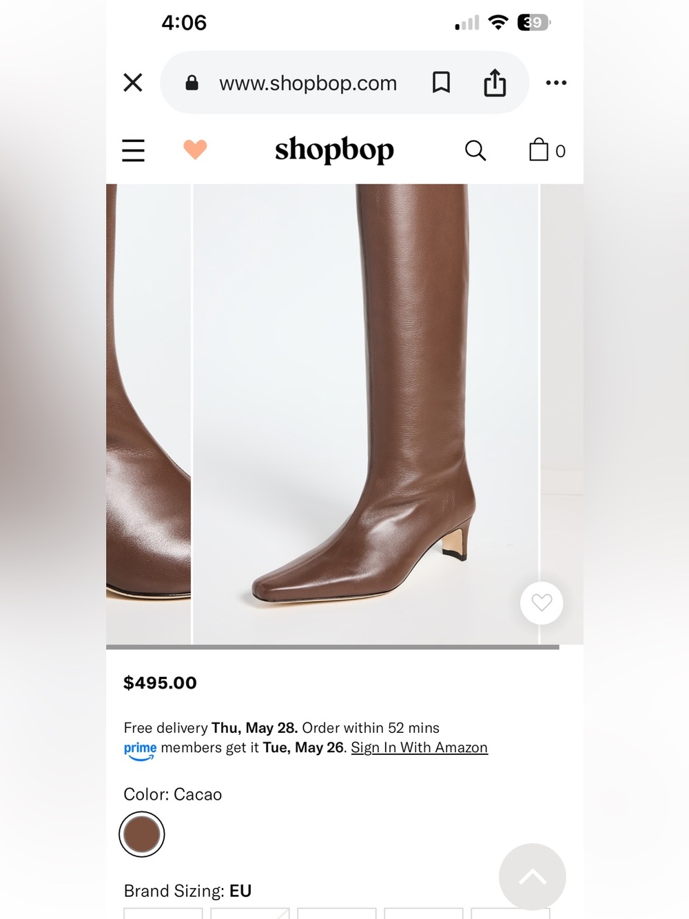 Staud Wally Brown Leather Knee-High Boot - Picture 5 of 8